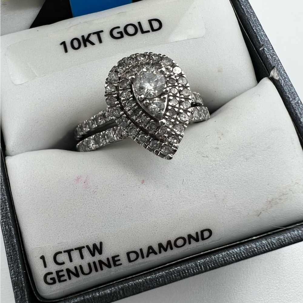 10k 4g White Gold Ring 1 CTTW Round Diamond Wedding Engagement Ring size 7